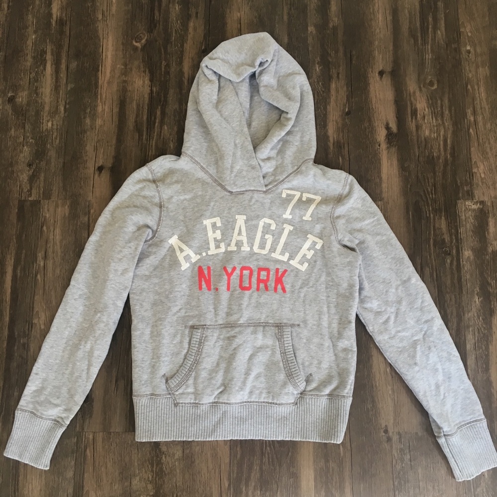 American Eagle Gray Graphic Hoodie